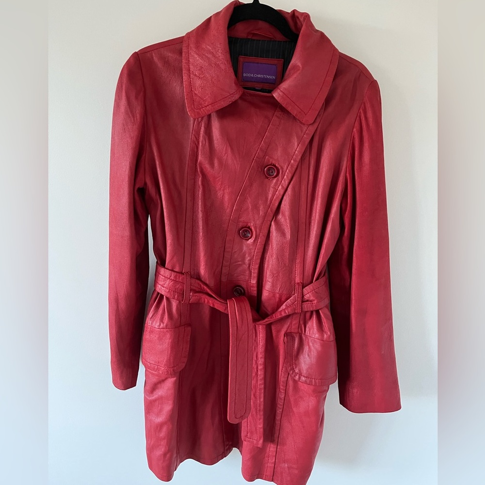 Bod & Christensen Red Genuine Leather Jacket